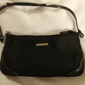 Strada Black polyester faux leather trim  purse